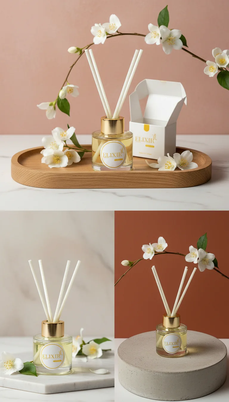 Diffuseur d’Ambiance JASMIN – 50 ml / 120 ml pour la Maison 🌸🏡
