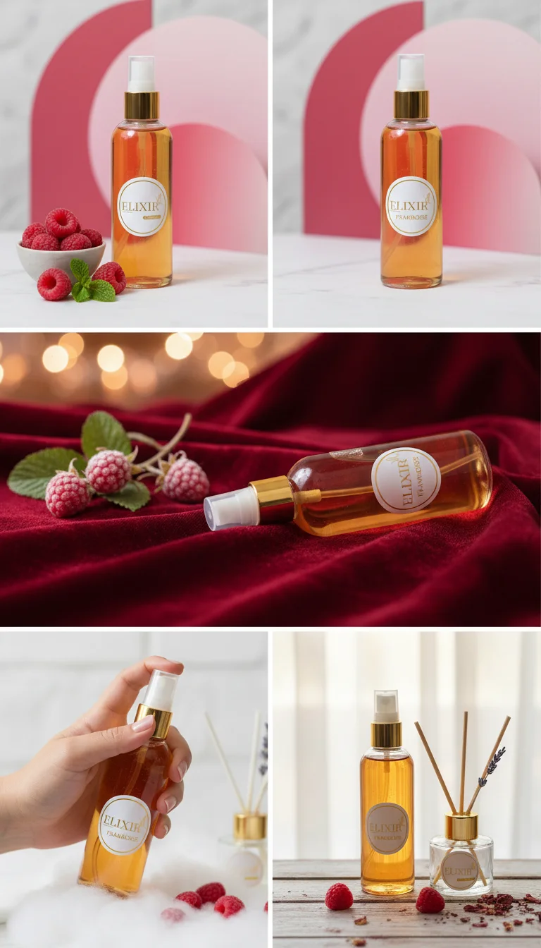 Spray Parfum d'Intérieur Framboise Gourmande 120ml – Élixir de Parfums 🍇💕