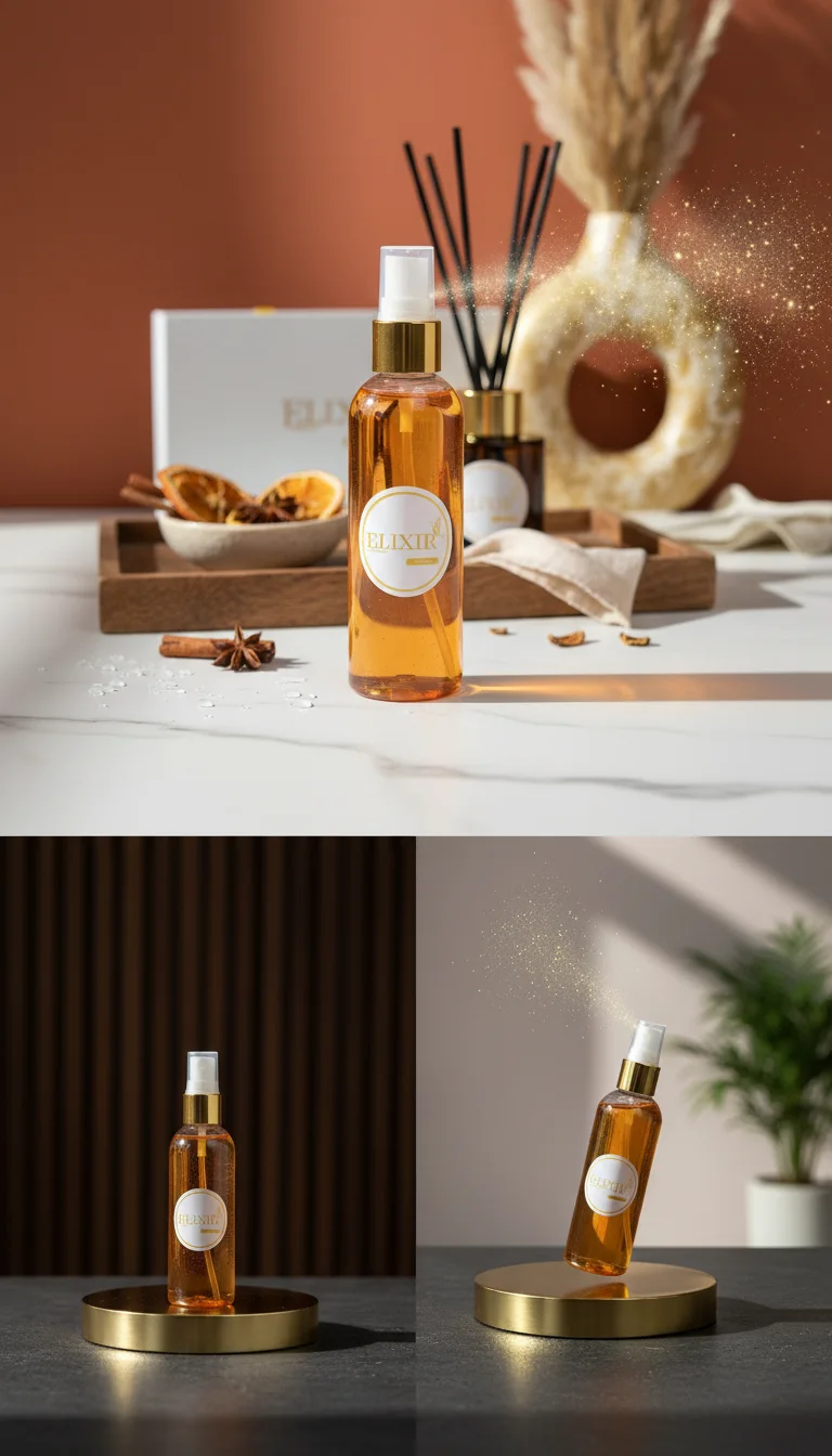 Spray Parfum d’Intérieur Ambre Impérial 120ml – Élixir de Parfums 🔸✨