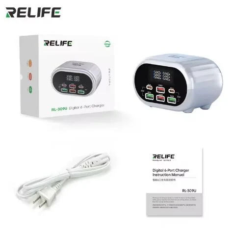 RELIFE RL-309U Smart 6-port Charger Mobile Phone Fast Charging