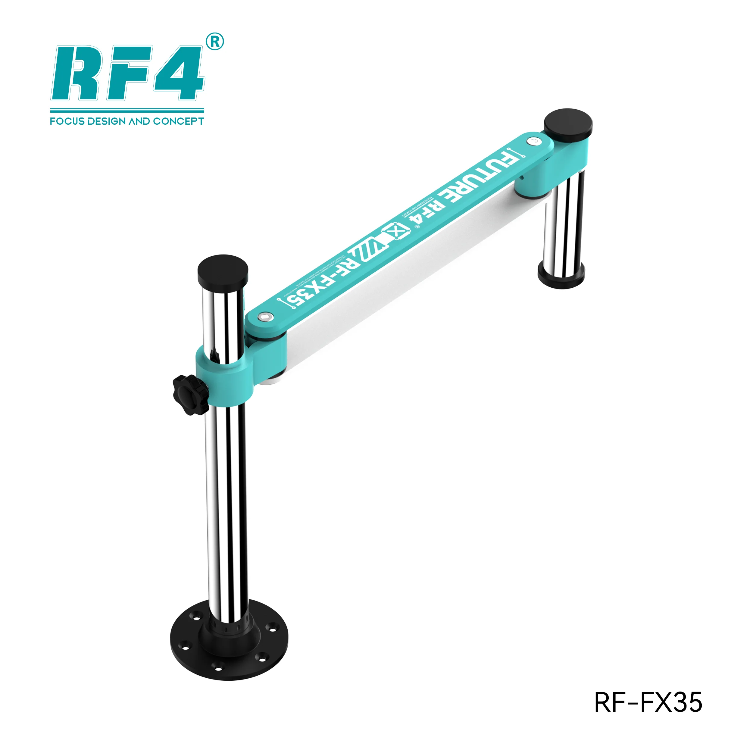 Support universel à bras pivotant en métal RF4 RF-FX35 à 360° avec fixation relevable pour la plupart des microscopes - 32 mm