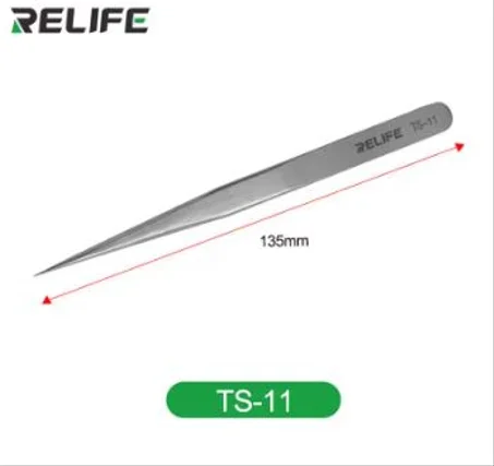 RELIFE TS-11 TS-15 Precision Curved Straight Tweezers Stainless Steel Anti-static For Electronic CPU IC Phone Repair Tools Kit