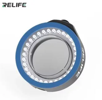 RELIFE RL-033E Pro Microscope Dual Polarized Ring Light 32 High CRI LEDs Ring Lamp Glare-free Eliminates Reflection Illuminator
