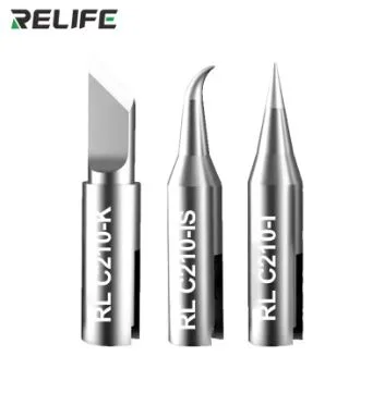 RELIFE RL-C210 Replacement Soldering Iron Tip (I/IS/K) For T210 Soldering Station Straight Tips Curved Tips Replacement Tips