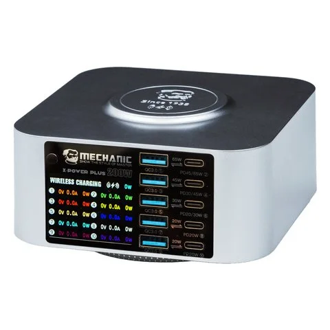 Mechanic Desktop Superfast Charging Station 150W 200W 300W Wireless Charger PD QC3.0Interface X-POWER Series Power Supply Device