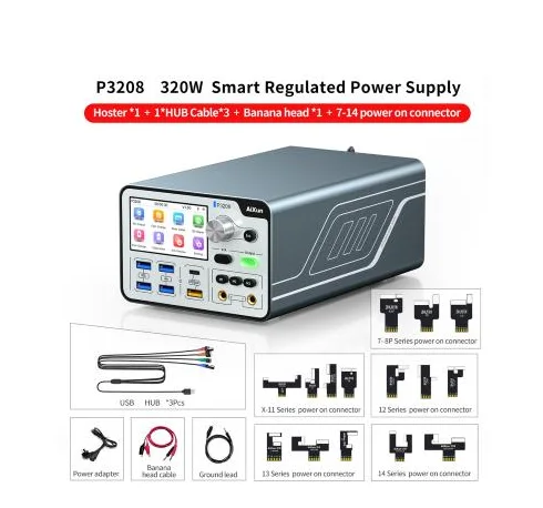Aixun P3208 320W 32V 8A Smart Regulated Power Supply with iPhone 7-14 Series Power-On Connector Cable 220V EU Adapter