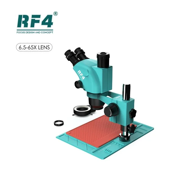 RF4 RF-6565PRO-D2 Trinocular Full HD Stereo Microscope With Zooming 0.5X CTV Camera Lens & LED Adjustable Light