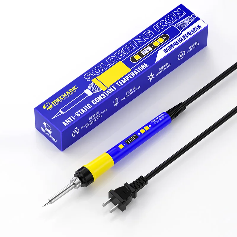 MECHANIC HK-990 Anti-Static Thermostatic Soldering Iron Digital Display Ceramic Heater 180-500°C Fast Heating Precise Control