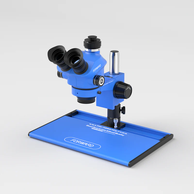 FORWARD FW-7050 PRO 7X-50X SYNCHRONOUS ZOOM TRINOCULAR STEREO MICROSCOPE WITH ALUMINUM ALLOY BASE