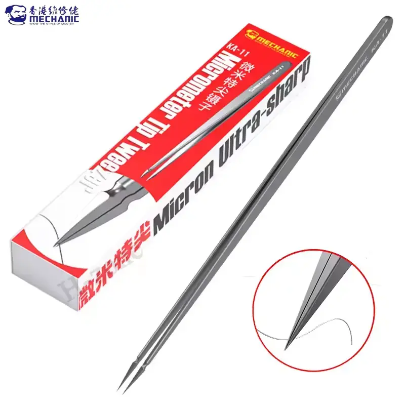 MECHANIC KS-11 anti-static wear corrosion resistant High precision pointed fingerprint flying line tweezers for phone repair