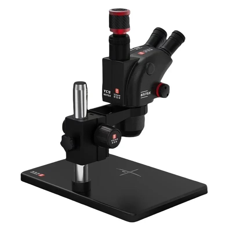 YCS 6575X 6.5-75X Continuous Zoom Trinocular Microscope with Large Base without Camera