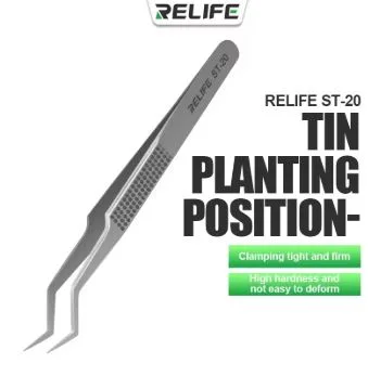 RELIFE ST-20 Chip Positioning Tweezers High Precision Flying Line Super Hard Tweezer for Soldering and IC Chip Micro-repair