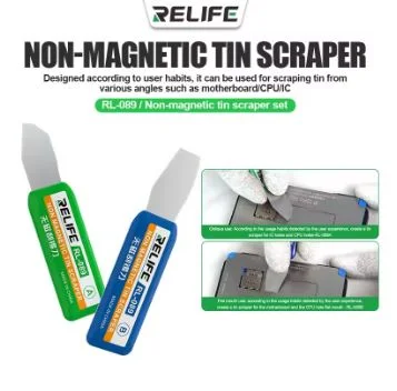 RELIFE RL-089 Multi-slope Non-magnetic Tin Scraper Set for Scraping Tin on Motherboard CPU Straight Hole/IC hole/CPU