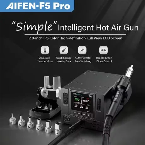 AIFEN F5PRO 1000W Hot Air Rework Station Industrial-Grade Hot AirAI Gun Electronics Soldering Station BGA SMD PCB Heat Gun Tools