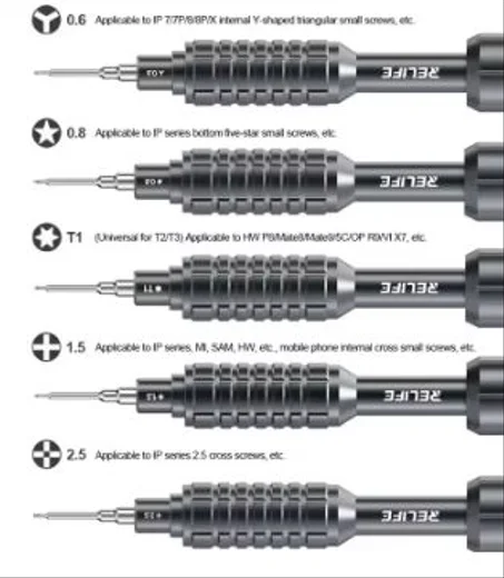 RELIFE RL-730A Universal Disassembly Screwdriver Set for Phone Strong Magnetic Suction Extra Hard S2 Steel Bit Repair Tools