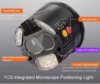 YCS Integrated Microscope Positioning Light Source UV Curing Expandable Slots Adjustable Brightness for Phone Repair Lamp