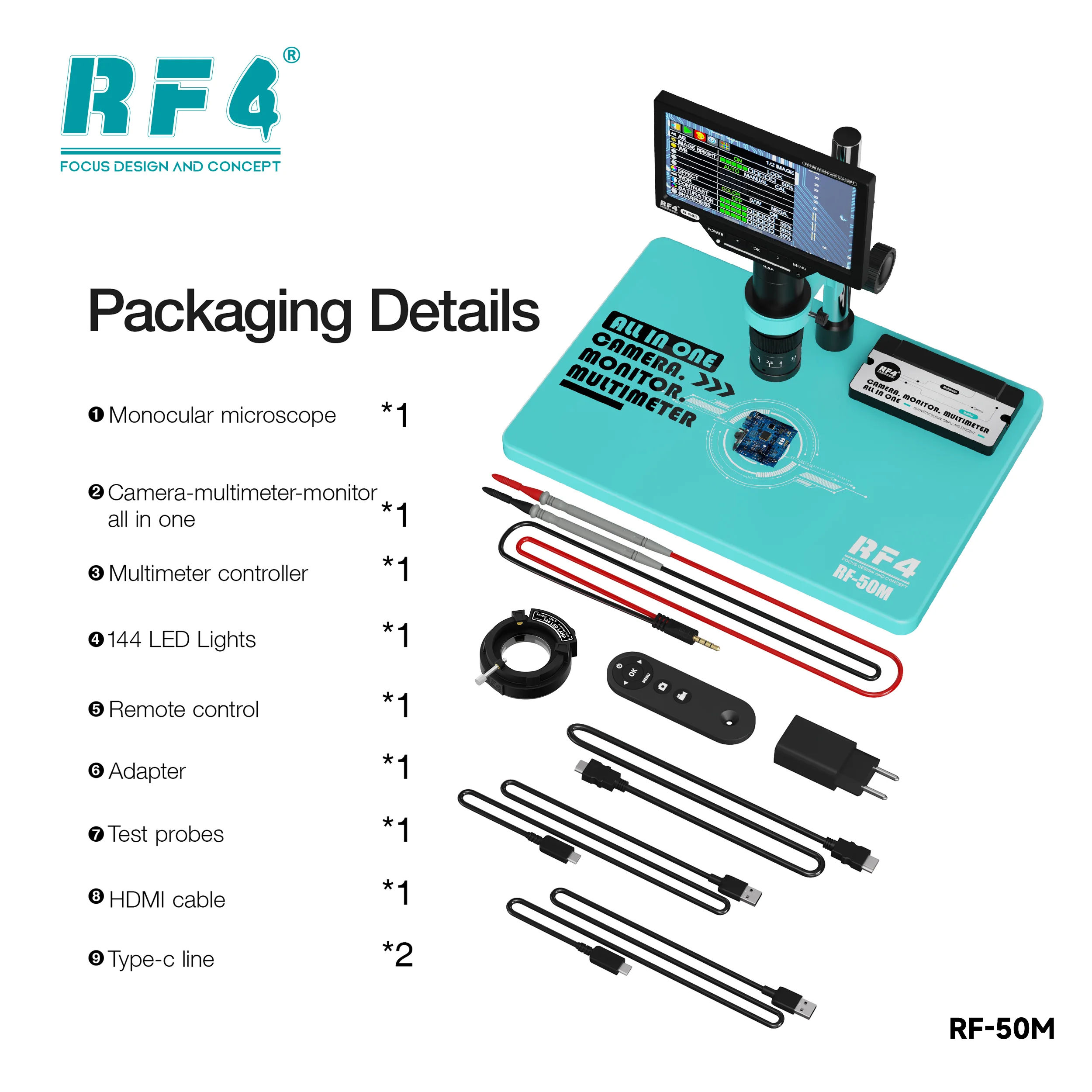 RF4 RF-50M Digital HD Microscope