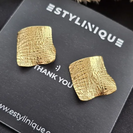 Cracked-Surface Earrings