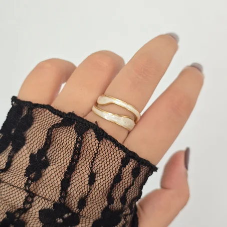 White-Double-Layer Ring