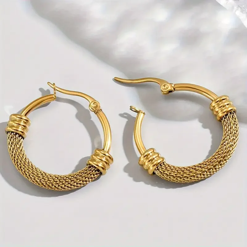 Hoop-with-Mesh Earrings