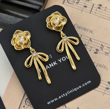 Rose-Bow Earrings