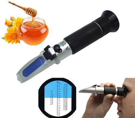 RÉFRACTOMÈTRE MIEL TESTEUR 58-90% BRIX 38-43 ° BAUME 12-27% EAU - TAUX D'HUMIDITÉ IDÉAL DU MIEL - QUALITÉ DU MIEL