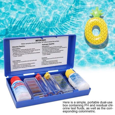 TESTEUR D'EAU - KIT DE TEST DE QUALITÉ DE L'EAU AU CHLORE PH TESTEUR DE PISCINE TESTEUR D'EAU