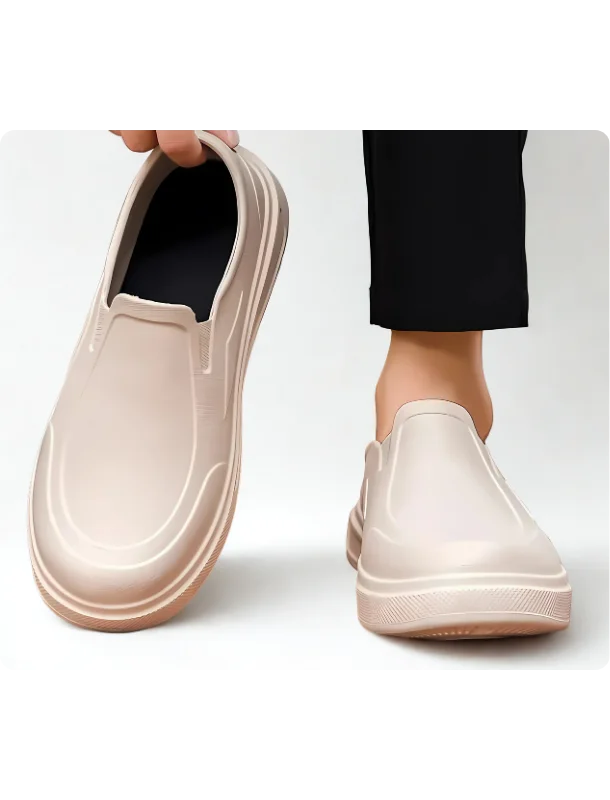 حذاء عملي خفيف الوزن مريح للمشي – ضد الماء – للرجال والنساء (بيج/أسود) Practical Lightweight Comfortable Walking Shoes – Waterproof – For Men and Women (Beige/Black)