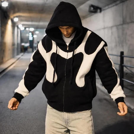 Black & White Fleece Jacket