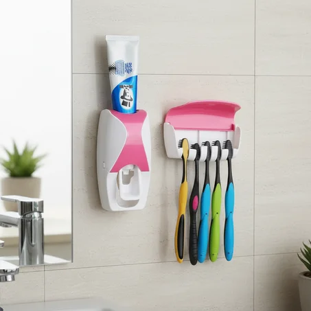 موزّع معجون الأسنان الأوتوماتيكي مع حامل فرش