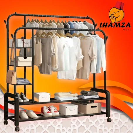 علاقة ملابس قوية تتحمل 68 kg من الأوزان مع 4 عجلات (الجودة الممتازة)