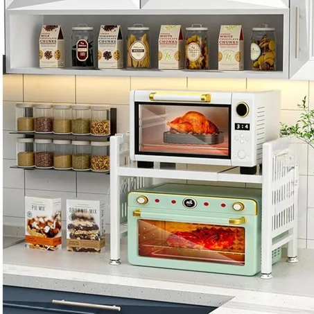 منظم المطبخ قابل للتوسيع ( اللون الأبيض )