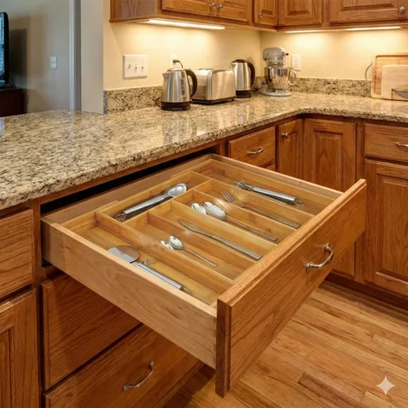 منظم الادراج الخشبي القابل للتمديد