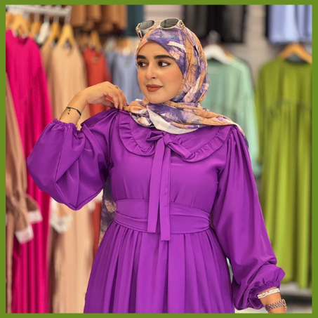 موديل جواهر عباية أنيقة بحزام اختياري