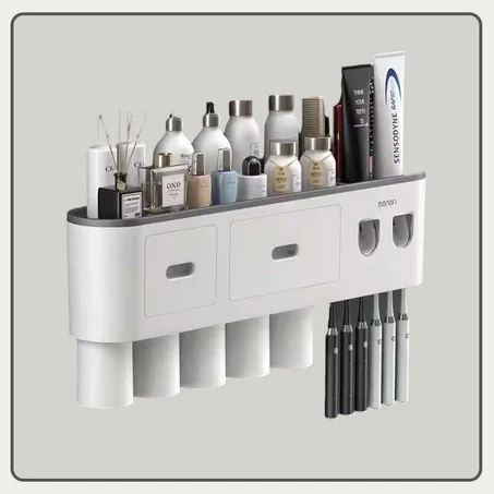 قطعتين بسعر قطعة واحدة: حامل الفرشاة ومنظم الحمام