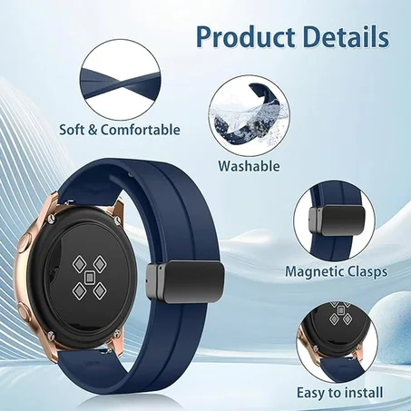 Bracelet à boucle magnétique de 22mm 20mm pour montre huawei xiaomi amazfit oraimo kieslect