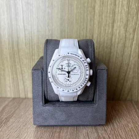 Omega chronographe silicon blanche