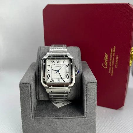 Cartier santos automatique tableau blanc