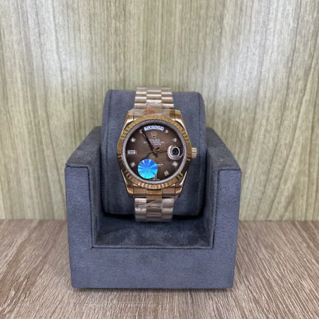 Day date rose gold chocolat 36mm