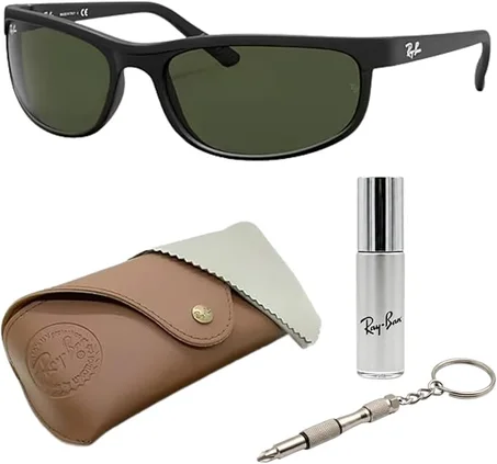 Ray-Ban RB2027 PREDATOR 2 Rectangle Shaped Sunglasses for Men & Women with Official RAYBAN Eyewear Kit
