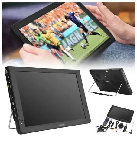 TV portable ZERONE - 12 pouces - TV numérique analogique - Résolution 1280x800 - Noir