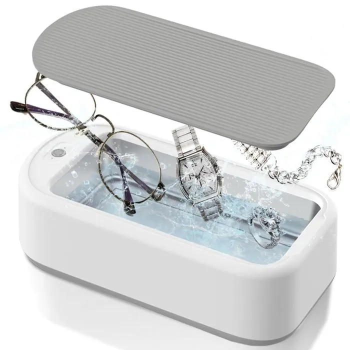 Nettoyeur Ultrasons Bijoux, Lunettes, Montres avec 2 Réglages Temps 40W 600ML 45KHz Ultrasonic Cleaner pour Montres Colliers Dentiers