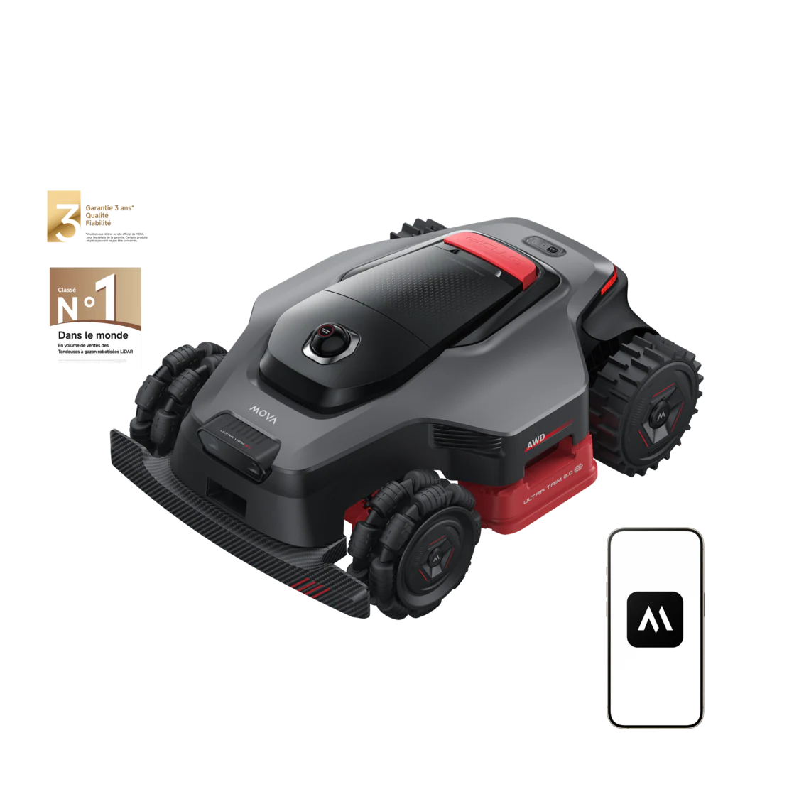 MOVA Robot tondeuse LiDAX Ultra AWD 2000