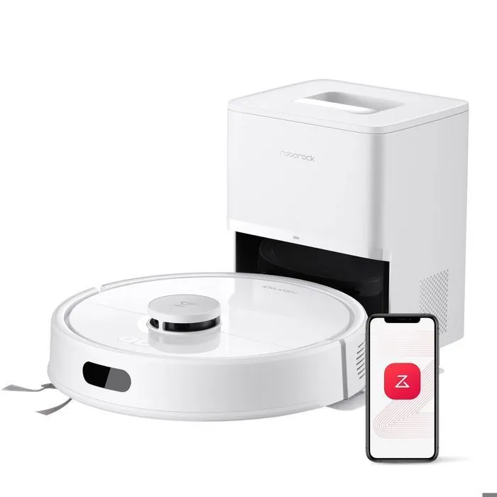 Roborock Q7 BF+ Aspirateur Robot Laveur-8000 Pa -Double Anti-emmêlement -Recharge Auto -Mise à Niveau du q7max+ Blanc