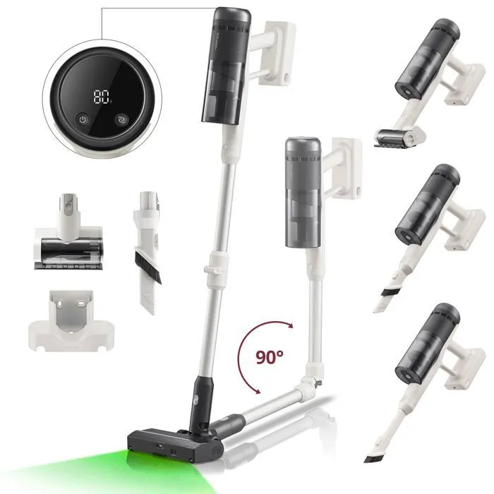 ROBOROCK H60 Pro - Aspirateur Balai Sans Fil -170AW - 80 Min Autonomie - Tube Flexible 90°-80 Minutes d'Autonomie