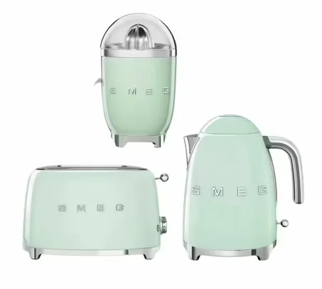 Pack Petit Déjeuner (Toaster - Presse Agrumes - Bouilloire) Vert d'eau - SMEG