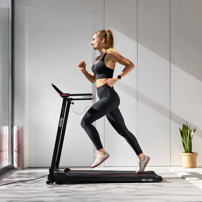 Tapis de course pliable - FITFIU Fitness MC-100 - max. 12km/h - 1500W - surface 42x100cm - inclinaison - App KINOMAP - max.120kg