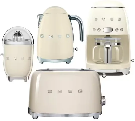 Pack Petit-Déjeuner XL (Toaster - Cafetière filtre - Presse Agrumes - Bouilloire) Crème - SMEG