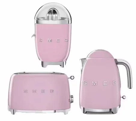 Pack Petit Déjeuner (Toaster - Presse Agrumes - Bouilloire) Rose - SMEG