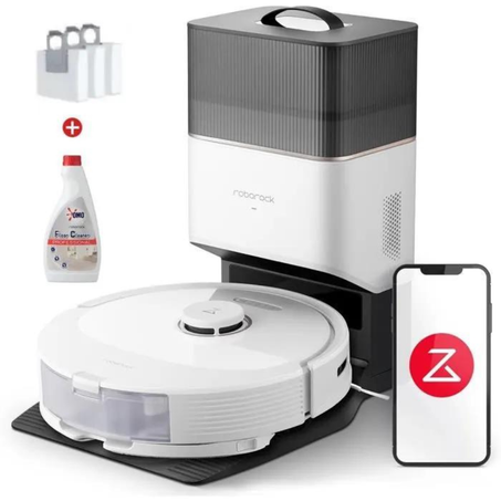 Robot Aspirateur Roborock Q8 Max+ avec Station de Dépoussiérage à Vidange Automatique, 5500 Pa, Blanc